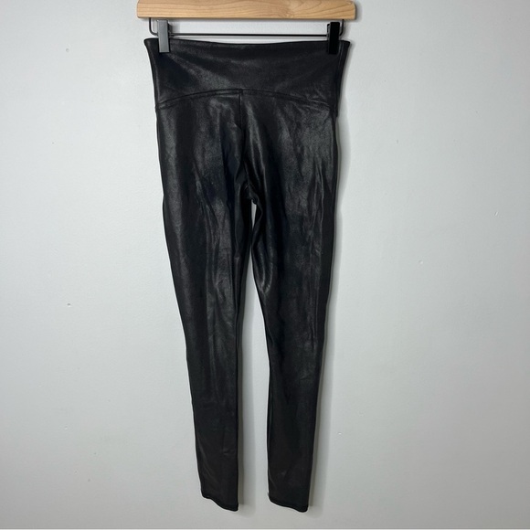 Spanx Faux Leather Leggings Black Size Medium High Waist - Picture 6 of 8